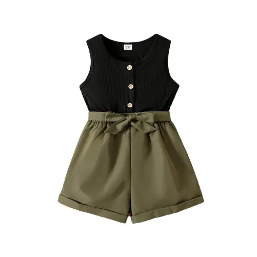 Splice Romper Jumpsuit Shorts